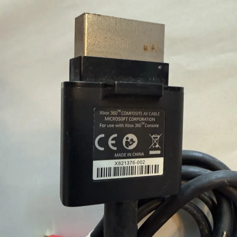 Genuine Official OEM Microsoft XBOX 360 Composite AV Cable X821376-001 Tested
